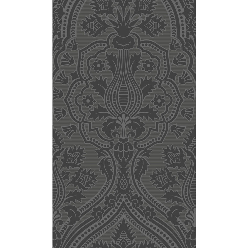 COLE & SON - PUGIN PALACE FLOCK- CHARC - Wallcovering by the Roll CHARC