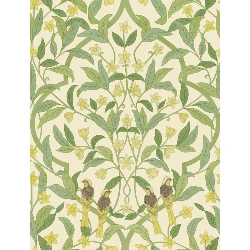 COLE & SON - JASMINE & SERIN SYMPHONY- CHARTREUSE/GRN/WT - Wallcovering by the Roll CHARTREUSE/GRN/WT
