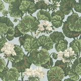 COLE & SON - GERANIUM- WHITE & SAGE ON SEAFOAM - Wallcovering by the Roll