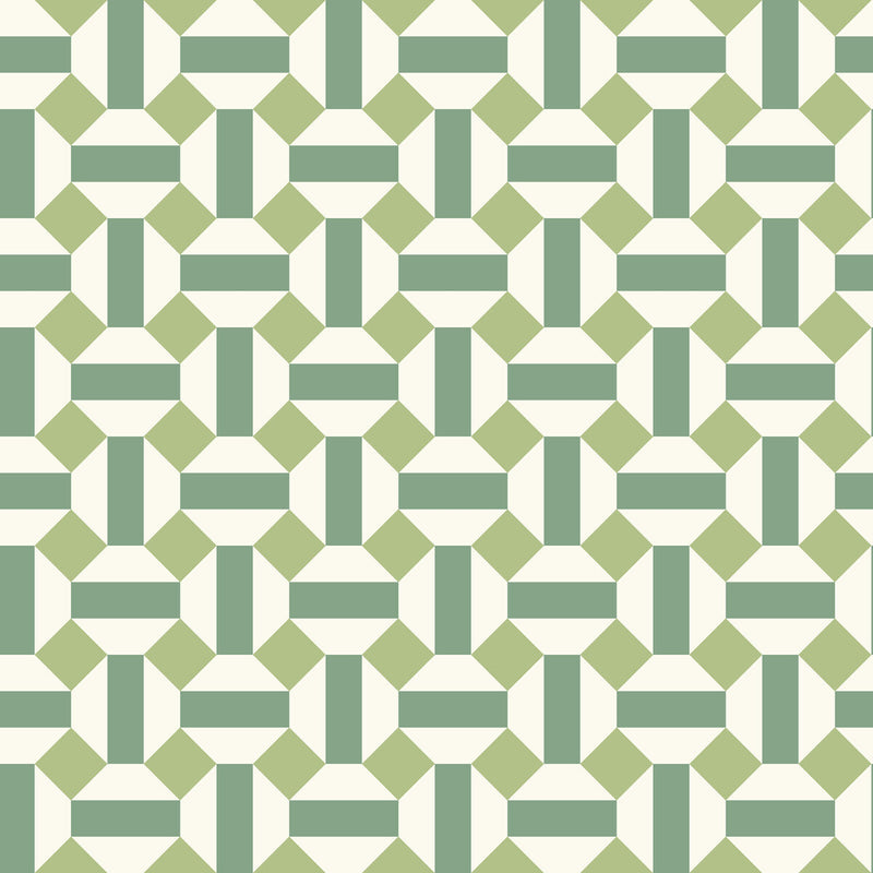 COLE & SON - ALICATADO- LEAF GREENS ON CHALK  - Wallcovering by the Roll LEAF GREENS ON CHALK
