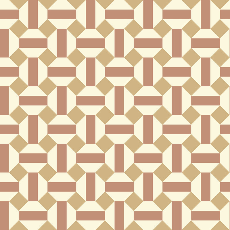COLE & SON - ALICATADO- TERRACOTTA ON PARCHMENT - Wallcovering by the Roll TERRACOTTA ON PARCHMENT