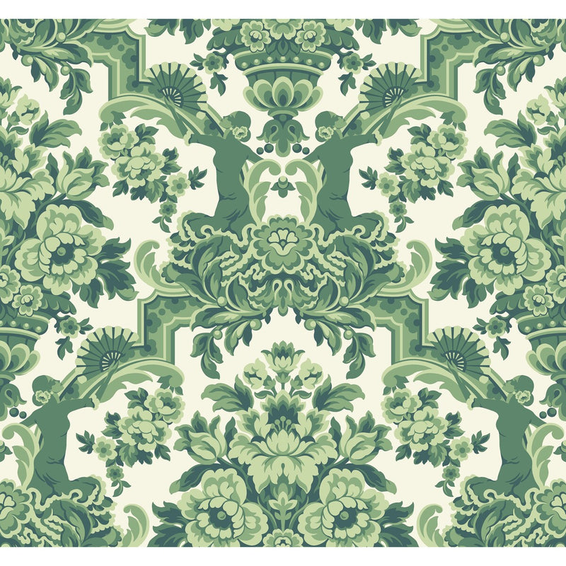 COLE & SON - LOLA- FOREST GREENS ON WHITE - Wallcovering by the Roll FOREST GREENS ON WHITE