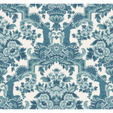COLE & SON - LOLA- PETROL BLUES ON WHITE  - Wallcovering by the Roll