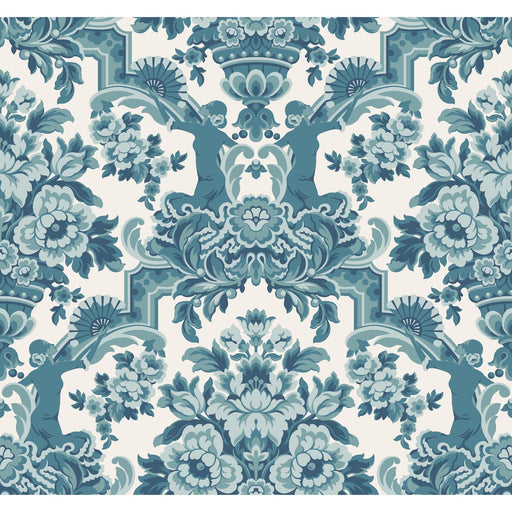 COLE & SON - LOLA- PETROL BLUES ON WHITE  - Wallcovering by the Roll PETROL BLUES ON WHITE