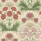 COLE & SON - FLAMENCO FAN- FUCHSIA/ROUGE/METAL GLD/CREAM - Wallcovering by the Roll