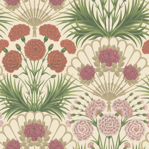 COLE & SON - FLAMENCO FAN- FUCHSIA/ROUGE/METAL GLD/CREAM - Wallcovering by the Roll FUCHSIA/ROUGE/METAL GLD/CREAM