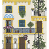 COLE & SON - ALFARO- CANARY YELLOW & PETROL ON PARCHMENT - Wallcovering by the Roll