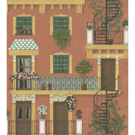 COLE & SON - ALFARO- OCHRE/RACING CAR GREEN/TERRACOTTA - Wallcovering by the Roll OCHRE/RACING CAR GREEN/TERRACOTTA