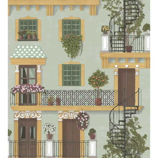 COLE & SON - ALFARO- DARK OCHRE & FOREST GREEN/DUCK EGG - Wallcovering by the Roll DARK OCHRE & FOREST GREEN/DUCK EGG