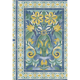 COLE & SON - TRIANA- CANARY YELLOW & CHINA BLUE ON TEAL - Wallcovering by the Roll