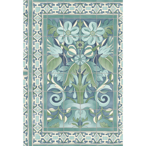 COLE & SON - TRIANA- TEAL & DARK TEAL ON DENIM - Wallcovering by the Roll TEAL & DARK TEAL ON DENIM