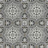 COLE & SON - PICCADILLY- GREY & METALLIC GOLD ON BLACK - Wallcovering by the Roll