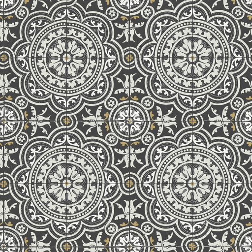 COLE & SON - PICCADILLY- GREY & METALLIC GOLD ON BLACK - Wallcovering by the Roll GREY & METALLIC GOLD ON BLACK