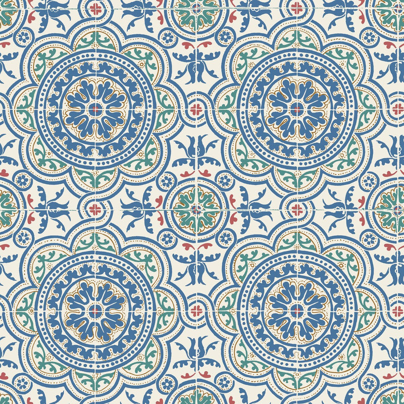 COLE & SON - PICCADILLY- DENIM & ROUGE ON CHALK - Wallcovering by the Roll DENIM & ROUGE ON CHALK