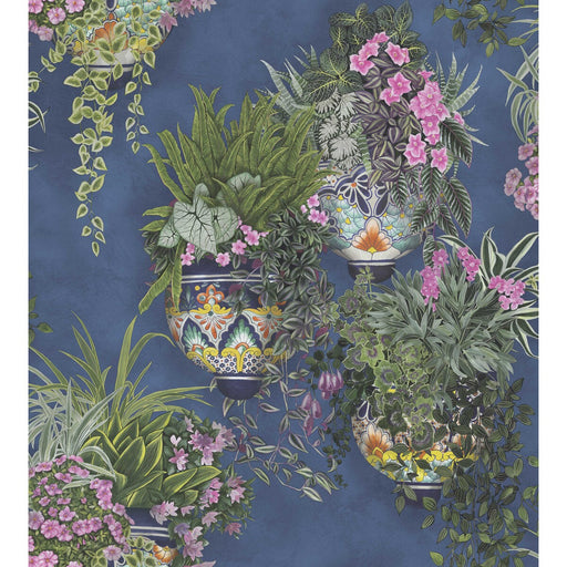 COLE & SON - TALAVERA WP- FUCHSIA/FOREST GREEN/CERULEAN SKY - Wallcovering by the Roll FUCHSIA/FOREST GREEN/CERULEAN SKY