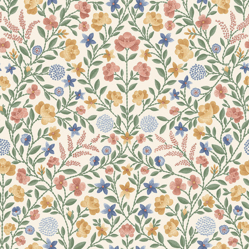 COLE & SON - COURT EMBROIDERY- CORAL - Wallcovering by the Roll CORAL
