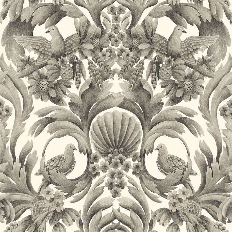 COLE & SON - GIBBONS CARVING- SOOT/STON - Wallcovering by the Roll SOOT/STON
