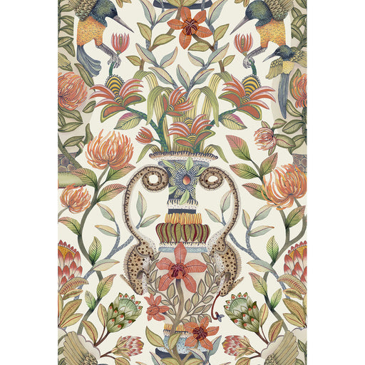 COLE & SON - PROTEA GARDEN SILK- OLVGRN&TNGRN/WHT - Wallcovering by the Roll OLVGRN&TNGRN/WHT