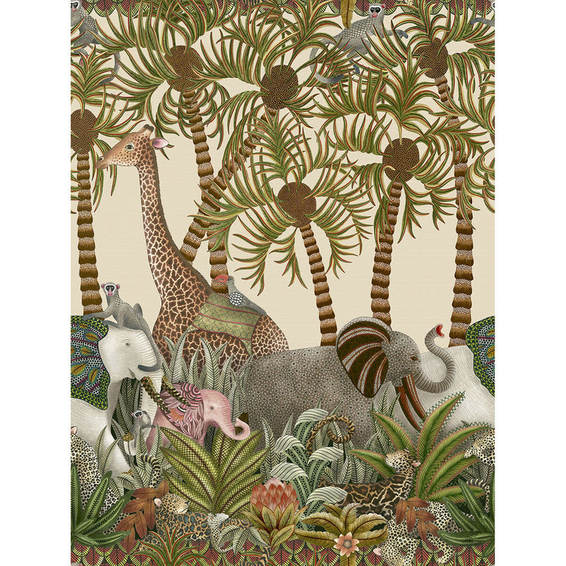 COLE & SON - LETABA MARCH- SPGRN&GNGR/CRM - Wallcovering by the Roll SPGRN&GNGR/CRM