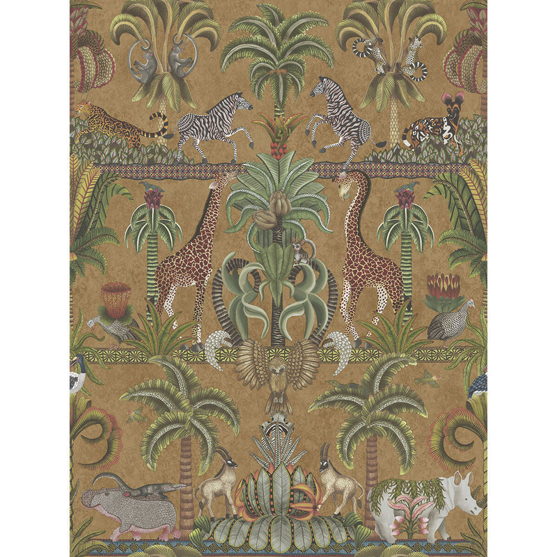 COLE & SON - AFRIKA KINGDOM- OLGRN/SPGRN/MT BRONZ - Wallcovering by the Roll OLGRN/SPGRN/MT BRONZ