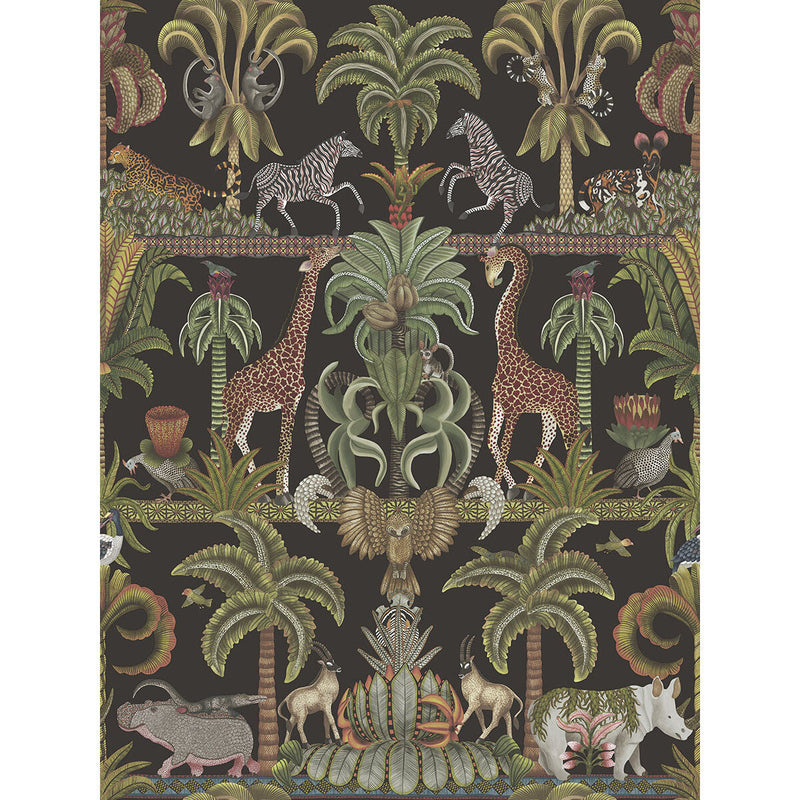 COLE & SON - AFRIKA KINGDOM- OLVGRN&SPGRN/BCK - Wallcovering by the Roll OLVGRN&SPGRN/BCK