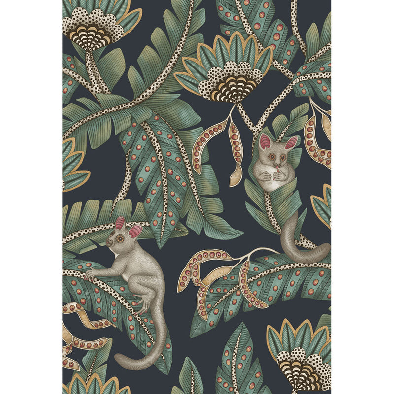 COLE & SON - BUSH BABY- TEAL&OCHRE/INK - Wallcovering by the Roll TEAL&OCHRE/INK