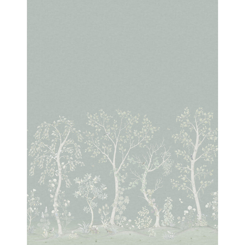 COLE & SON - SEASONAL WOODS SILK- JADE / SAGE SILK - Wallcovering by the EACH JADE / SAGE SILK