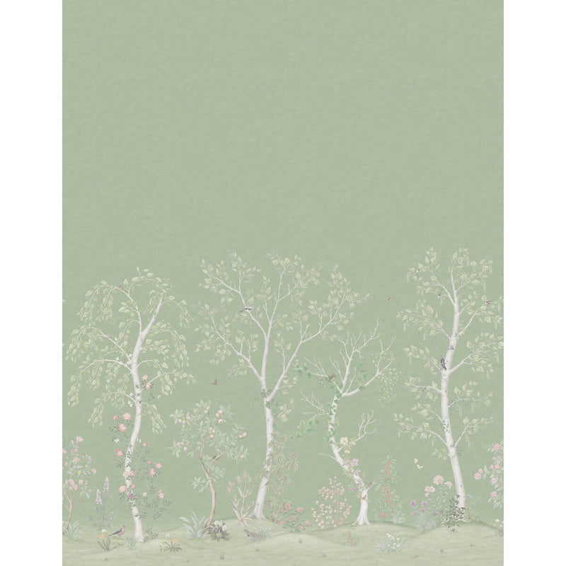 COLE & SON - SEASONAL WOODS SILK- OLIVE SILK - Wallcovering by the EACH OLIVE SILK