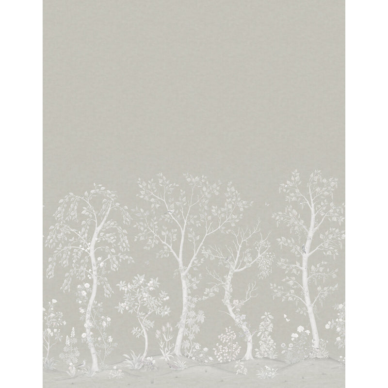 COLE & SON - SEASONAL WOODS SILK- PLATINUM - Wallcovering by the EACH PLATINUM