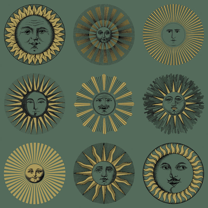 COLE & SON - SOLI- EMERALD & GOLD - Wallcovering by the Roll EMERALD & GOLD
