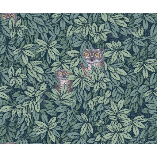 COLE & SON - FOGLIE E CIVETTE- VIRIDIAN - Wallcovering by the Roll VIRIDIAN