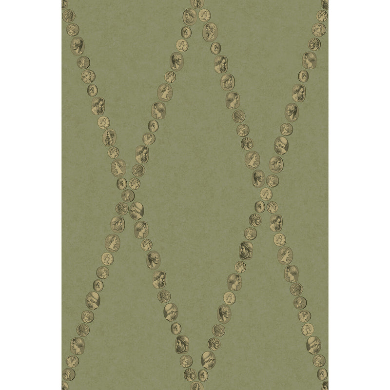 COLE & SON - CAMMEI- OLIVE - Wallcovering by the Roll OLIVE