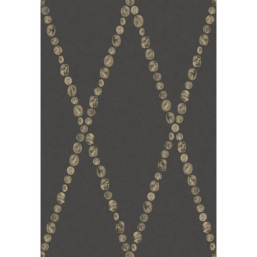COLE & SON - CAMMEI- GOLD ON CHARCOAL - Wallcovering by the Roll GOLD ON CHARCOAL