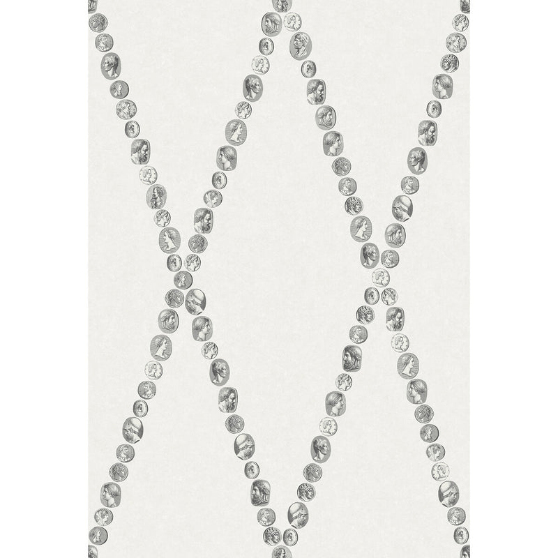 COLE & SON - CAMMEI- BLACK & WHITE - Wallcovering by the Roll BLACK & WHITE