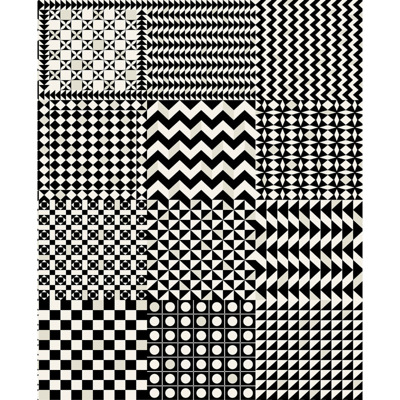 COLE & SON - GEOMETRICO- BLACK & WHITE - Wallcovering by the Roll BLACK & WHITE