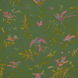 COLE & SON - HUMMINGBIRDS- SAGE/PINK - Wallcovering by the Roll