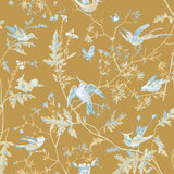COLE & SON - HUMMINGBIRDS- GREY/GOLD - Wallcovering by the Roll