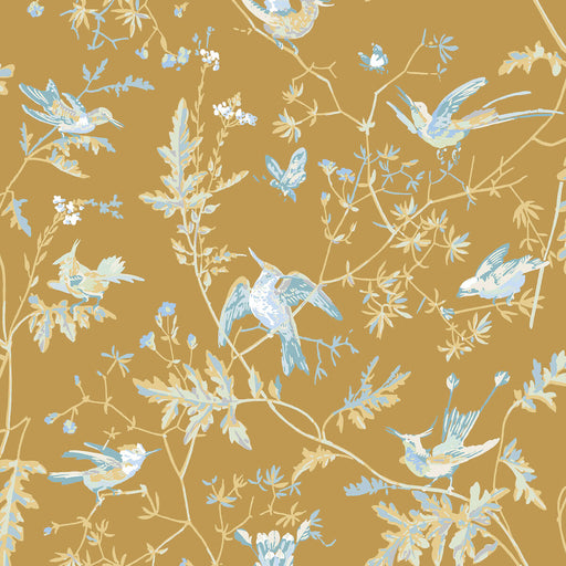 COLE & SON - HUMMINGBIRDS- GREY/GOLD - Wallcovering by the Roll GREY/GOLD