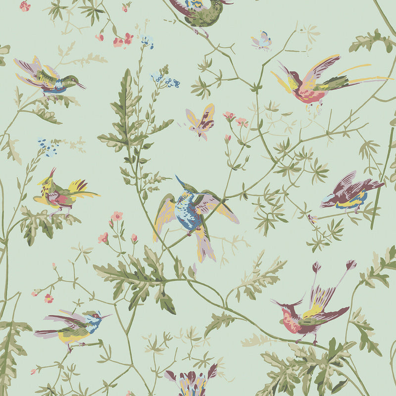 COLE & SON - HUMMINGBIRDS- SPA/MULTI - Wallcovering by the Roll SPA/MULTI