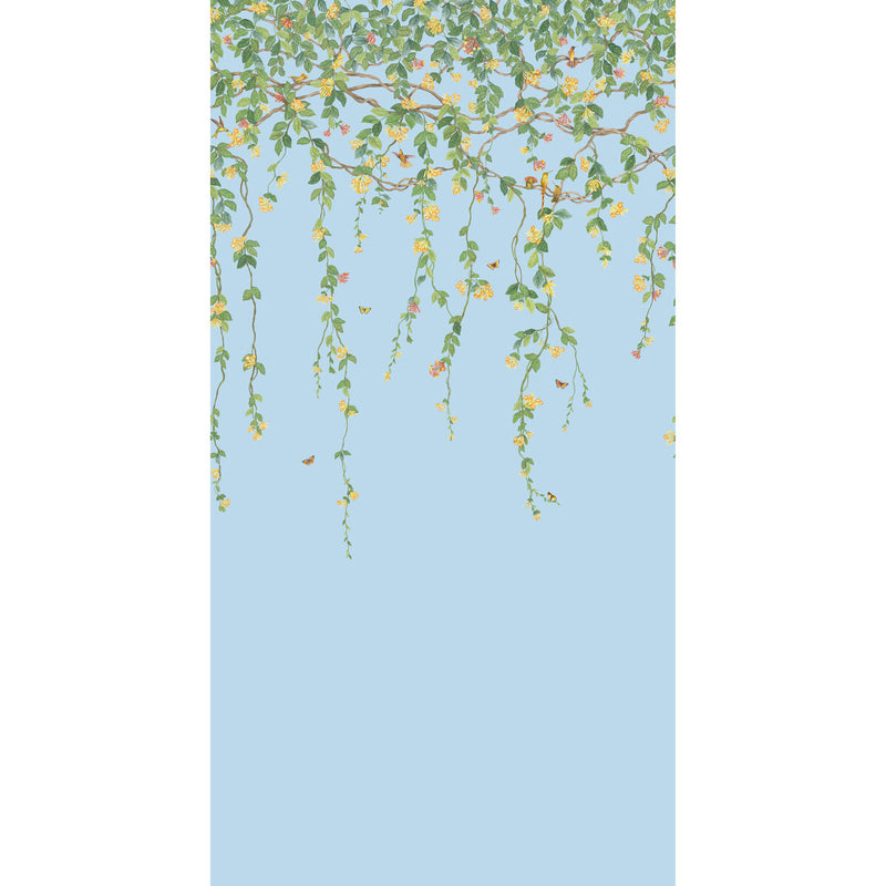 COLE & SON - HUMMINGBIRDS FLORA- BLUE - Wallcovering by the EACH BLUE