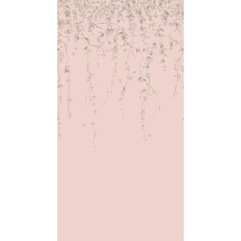 COLE & SON - HUMMINGBIRDS FLORA- PINK/GREY - Wallcovering by the EACH PINK/GREY