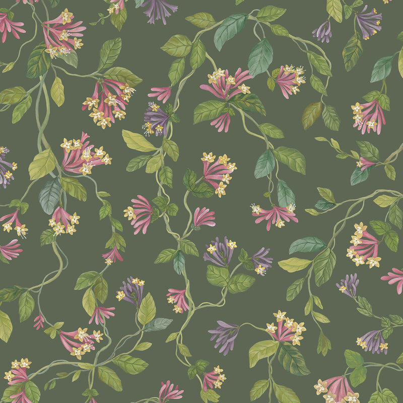 COLE & SON - FLORA- SAGE/PINK - Wallcovering by the Roll SAGE/PINK