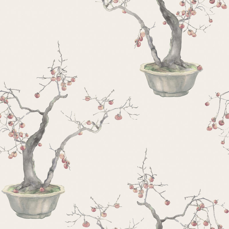 COLE & SON - KAKI PERSIMMON- SILVER - Wallcovering by the Roll SILVER