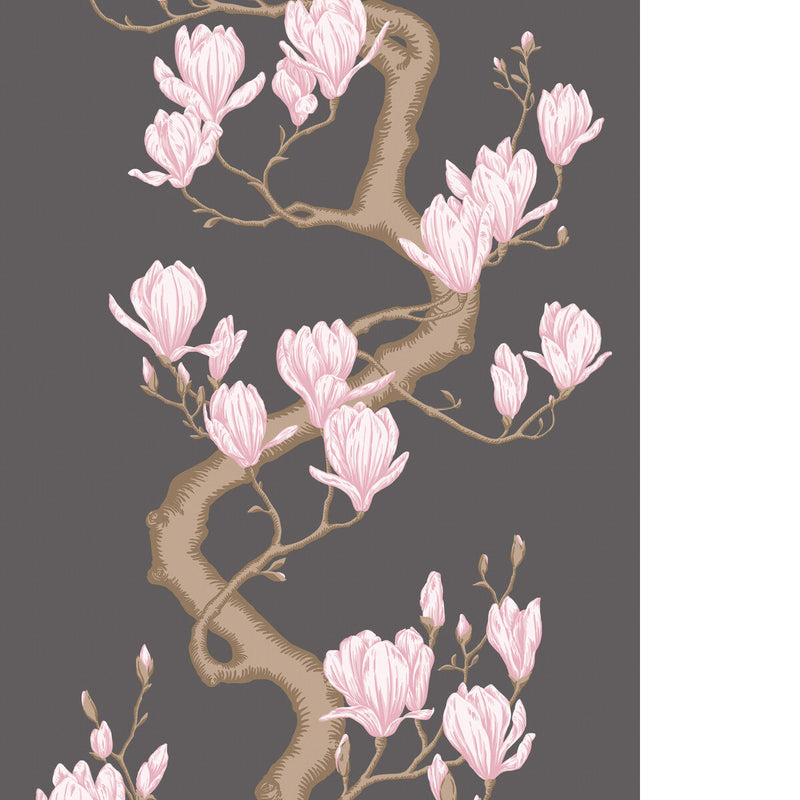 COLE & SON - MAGNOLIA TREE - CHARCOAL/PINK - Wallpaper By The ROLL