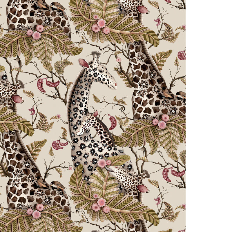 COLE & SON - ROYAL GIRAFFE - STONE - Wallpaper By The ROLL