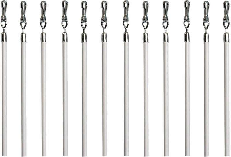 White Metal Fling Drapery Pull Wand - Available in Multiple Lengths and Sizes - For Easy Movement of Curtain Window Treatments