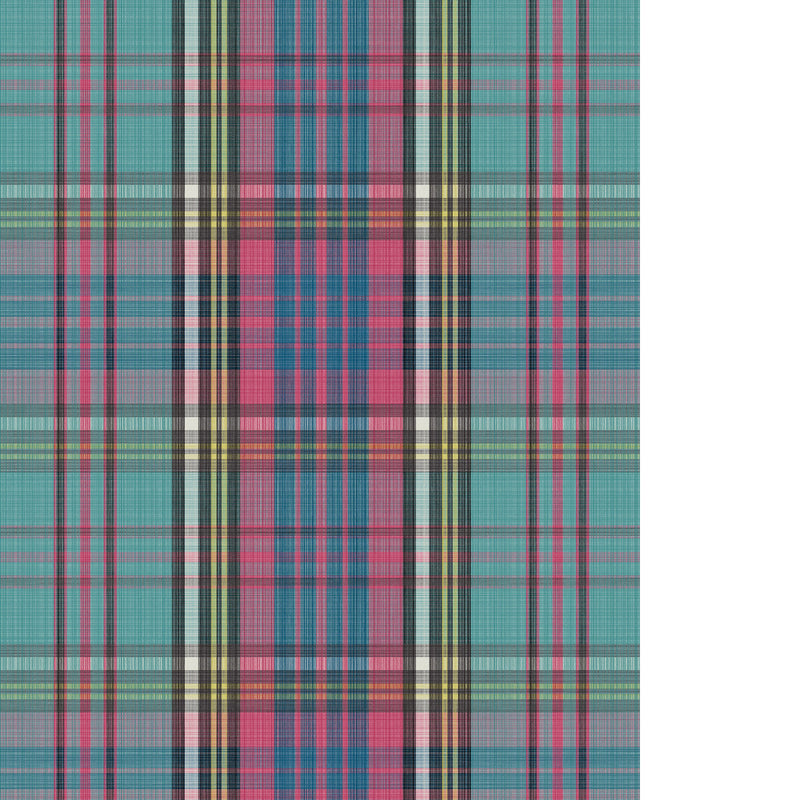 COLE & SON - MACANDREAS TARTAN - CYAN - Wallpaper By The ROLL