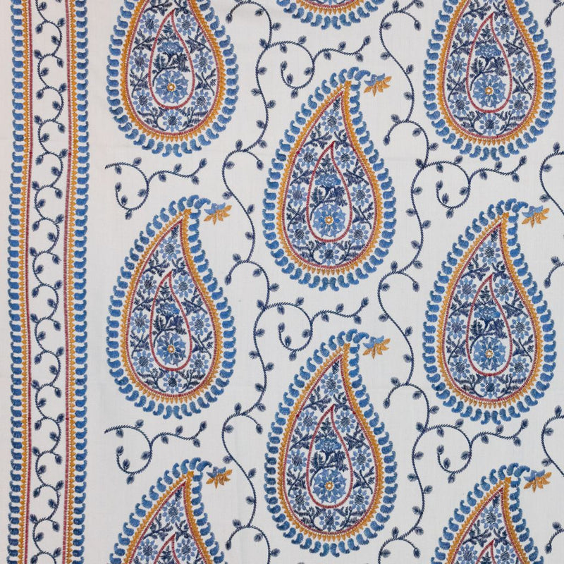 Kadiri Paisley Border - Tidewater - RM Coco - Fabric by the Yard