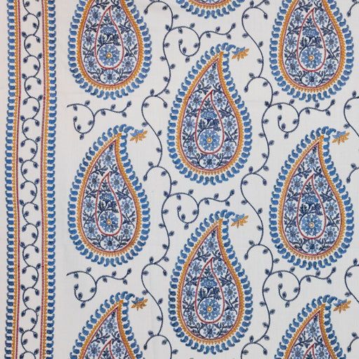Kadiri Paisley Border - Tidewater - RM Coco - Fabric by the Yard
