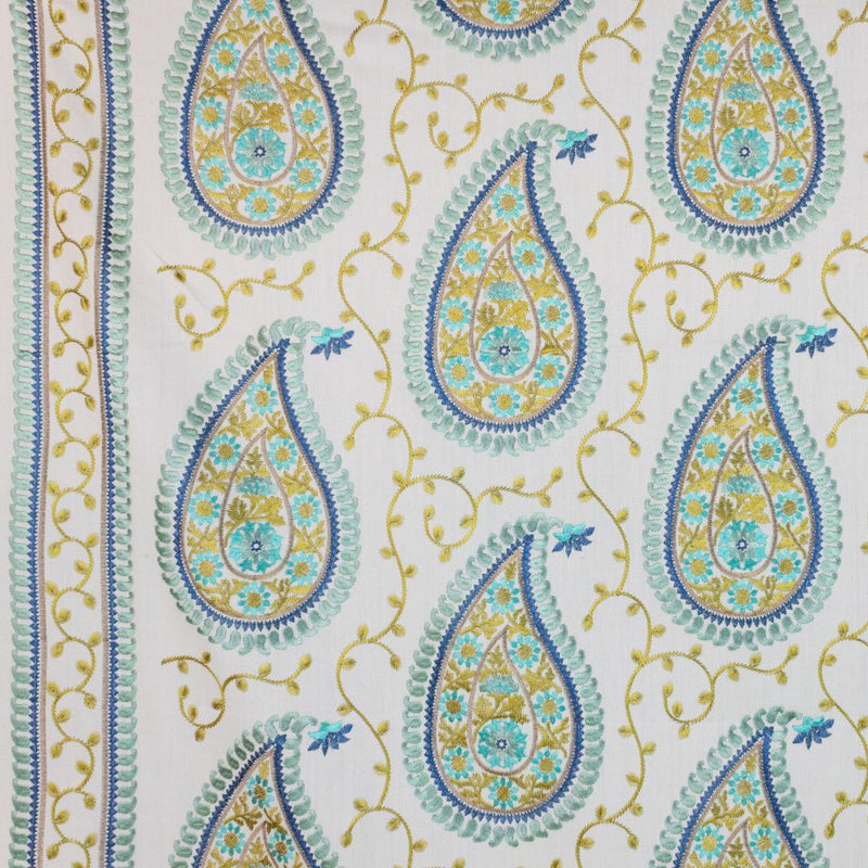 Kadiri Paisley Border - Mineral - RM Coco - Fabric by the Yard